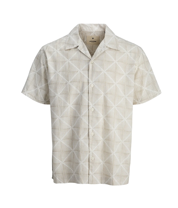 Jack & Jones Blukevin Print SS Shirt - Cloud Dancer 